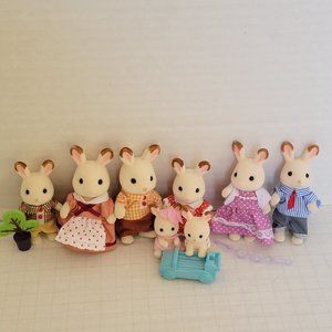 8 Calico Critters HOPSCOTCH Rabbit Bunny Family Kids Boy Girl Baby Grandparents